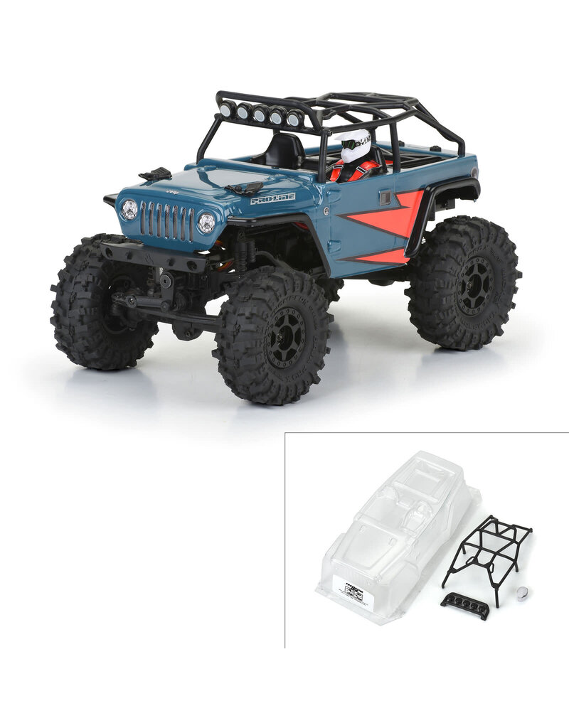 PROLINE RACING PRO366400 2004 JEEP LJ BODY WITH TRAIL CAGE FOR SCX24: CLEAR