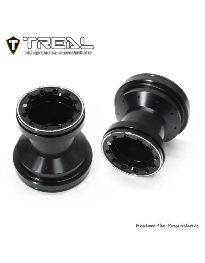 TREAL TRLX00445P7BZ ALUMINUM BEADLOCK WHEELS FOR MINI LMT: BLACK/BLACK (4)