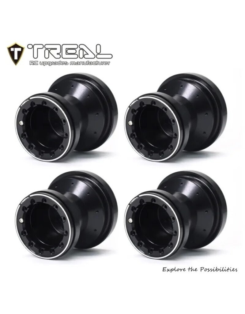 TREAL TRLX00445P7BZ ALUMINUM BEADLOCK WHEELS FOR MINI LMT: BLACK/BLACK (4)