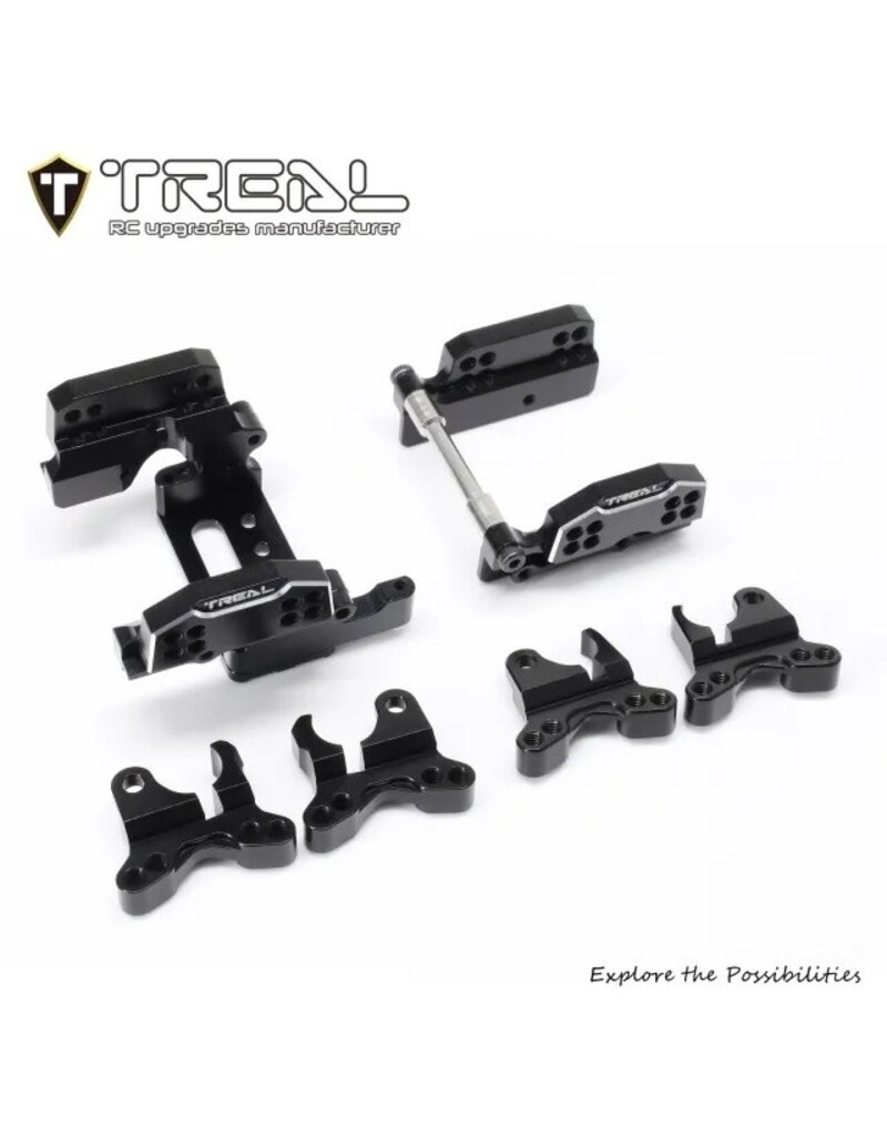 TREAL TRLX004D7UF3T TRX4MT DUAL SHOCK MOUNTS SHOCK TOWER FOR 1/18 TRX4MT: BLACK