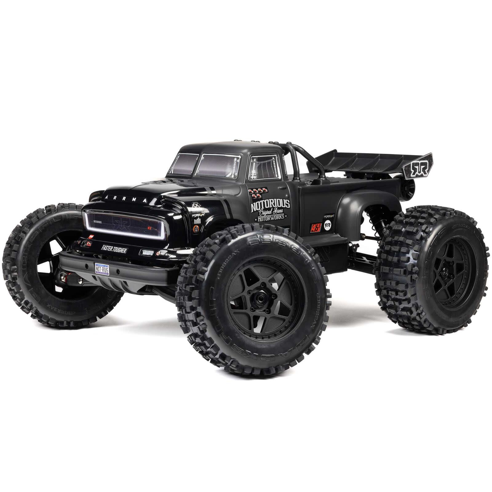 ARA8611V6T1 1:8 NOTORIOUS 6S 4X4 RTR Brushless Stunt Truck Black