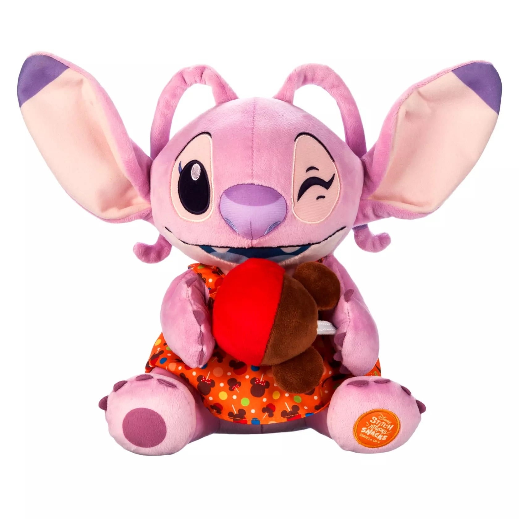 DISNEY STITCH ANGEL ATTACKS SNACKS CANDY APPLE PLUSH 12'' - LILO & STITCH