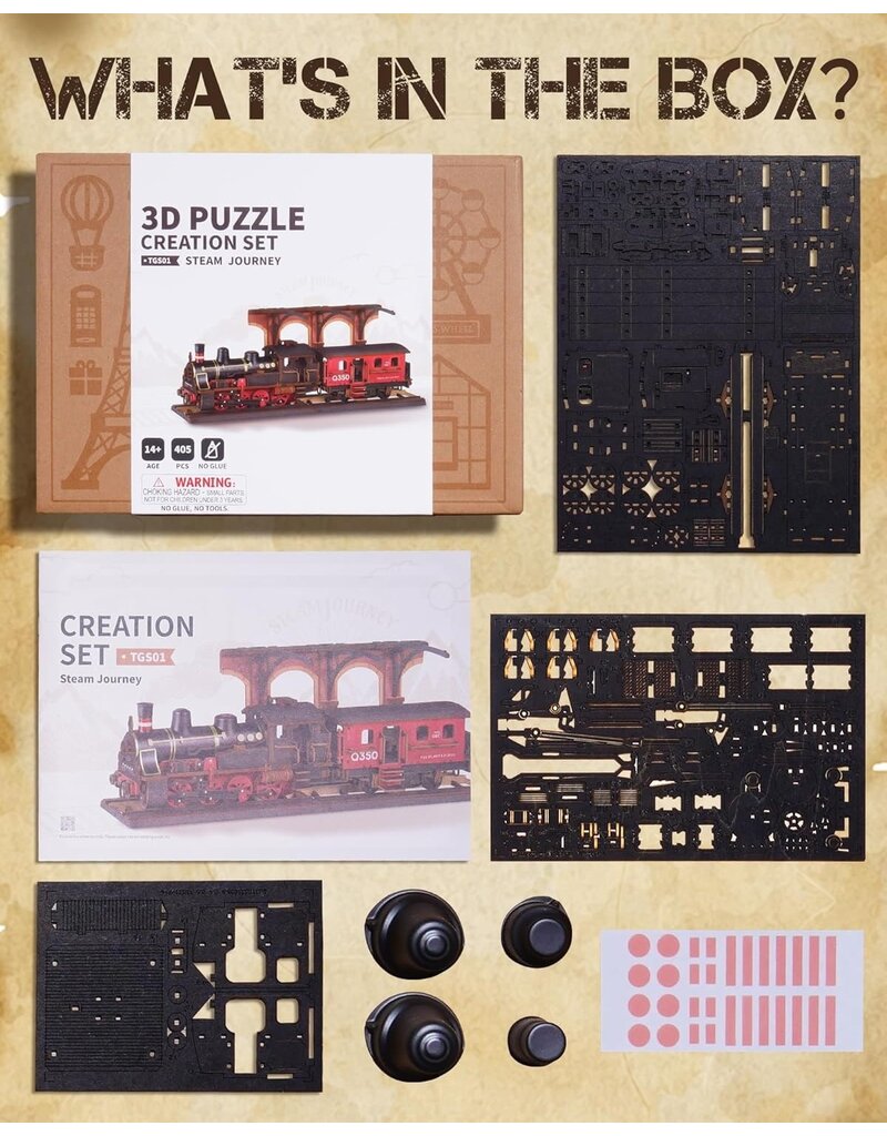 ROBOTIME ROETGS01 STEAM JOURNEY - CLASSIC 3D WOOD PUZZLES