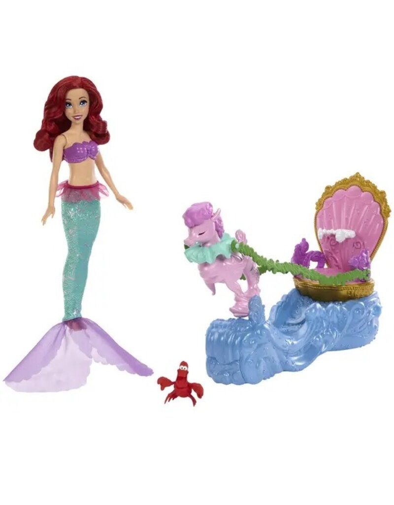 DISNEY MTL HXV70 DISNEY PRINCESS ARIEL MERMAID DOLL & ROLLING CHARIOT