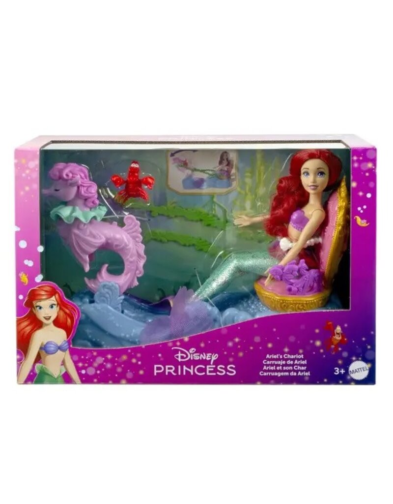 DISNEY MTL HXV70 DISNEY PRINCESS ARIEL MERMAID DOLL & ROLLING CHARIOT