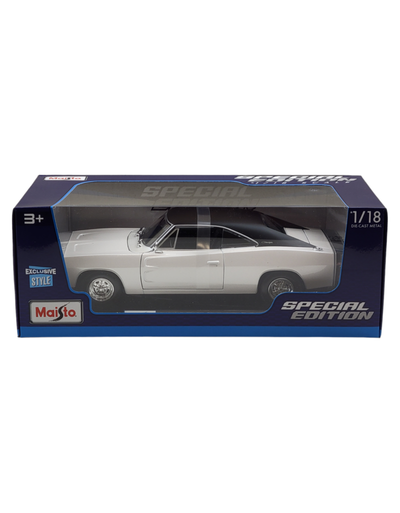 MAISTO MAISTO 31387 1/18 SCALE DIE CAST 1969 DODGE CHARGER R/T: WHITE