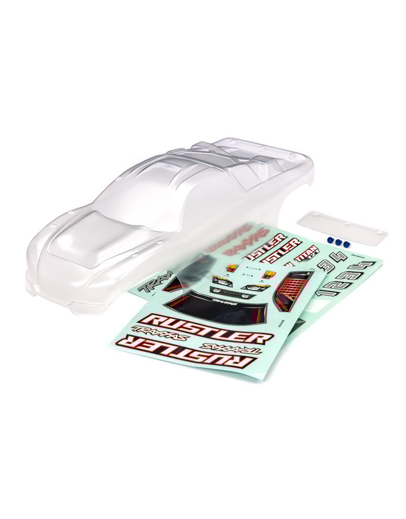 TRAXXAS TRA3753 BODY RUSTLER CLEAR/DECALS