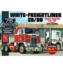 AMT AMT1046 1/25 WHITE FREIGHTLINER 2-IN-1 SC/DD CABOVER 75TH PLASTIC MODEL KIT