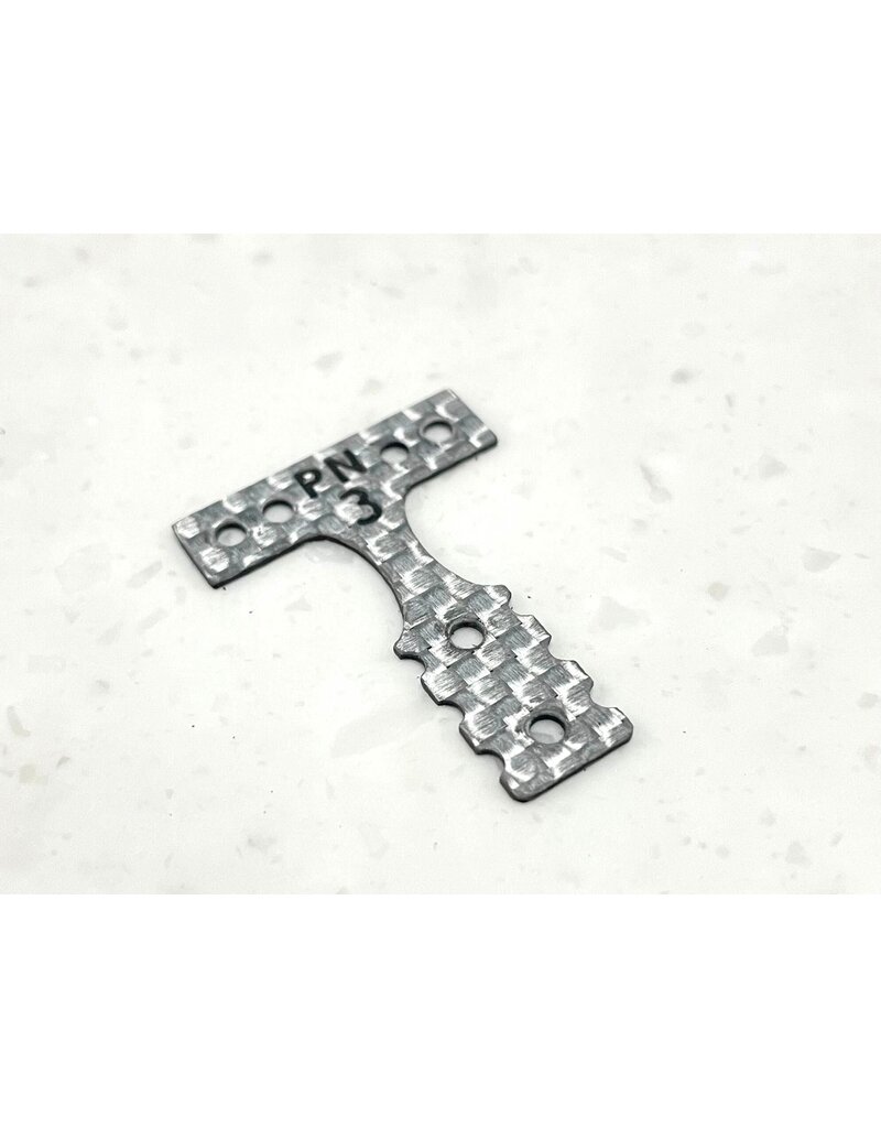 PN RACING PN MR3001S MM SILVER CARBON FIBER T-PLATE #3 FOR MR-03, MR-04
