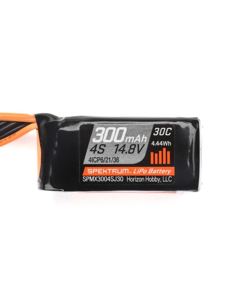 SPEKTRUM SPMX3004SJ30 14.8V 300MAH 4S 30C LIPO BATTERY: JST