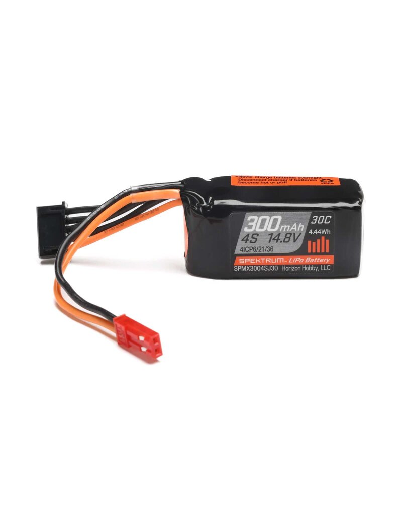 SPEKTRUM SPMX3004SJ30 4S LIPO 14.8V 300MAH 30C BATTERY: JST