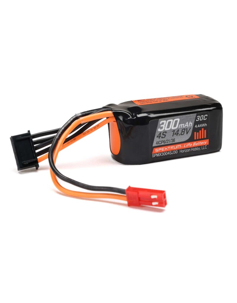 SPEKTRUM SPMX3004SJ30 14.8V 300MAH 4S 30C LIPO BATTERY: JST