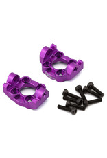 TREAL TRLX0042ZKP5P LOSI MINI LMT ALUMINUM FRONT C HUB SPINDLE CARRIERS (PURPLE) (2) (0 DEGREE)