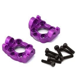 TREAL TRLX0042ZKP5P LOSI MINI LMT ALUMINUM FRONT C HUB SPINDLE CARRIERS (PURPLE) (2) (0 DEGREE)