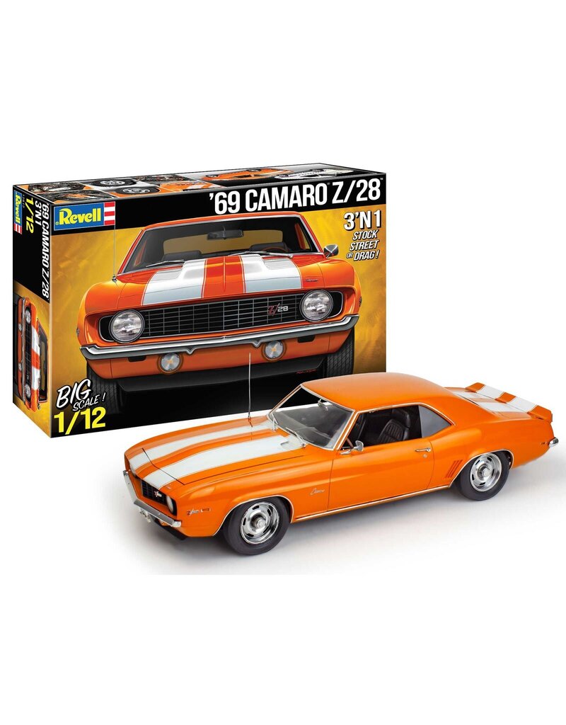 REVELL RMX12812 1/12 SCALE 1969 CHEVY CAMARO 3-N-1 PLASTIC MODEL KIT
