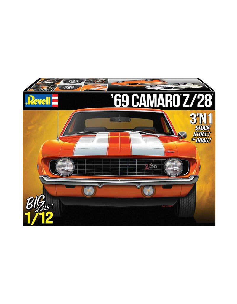 REVELL RMX12812 1/12 SCALE 1969 CHEVY CAMARO 3-N-1 PLASTIC MODEL KIT