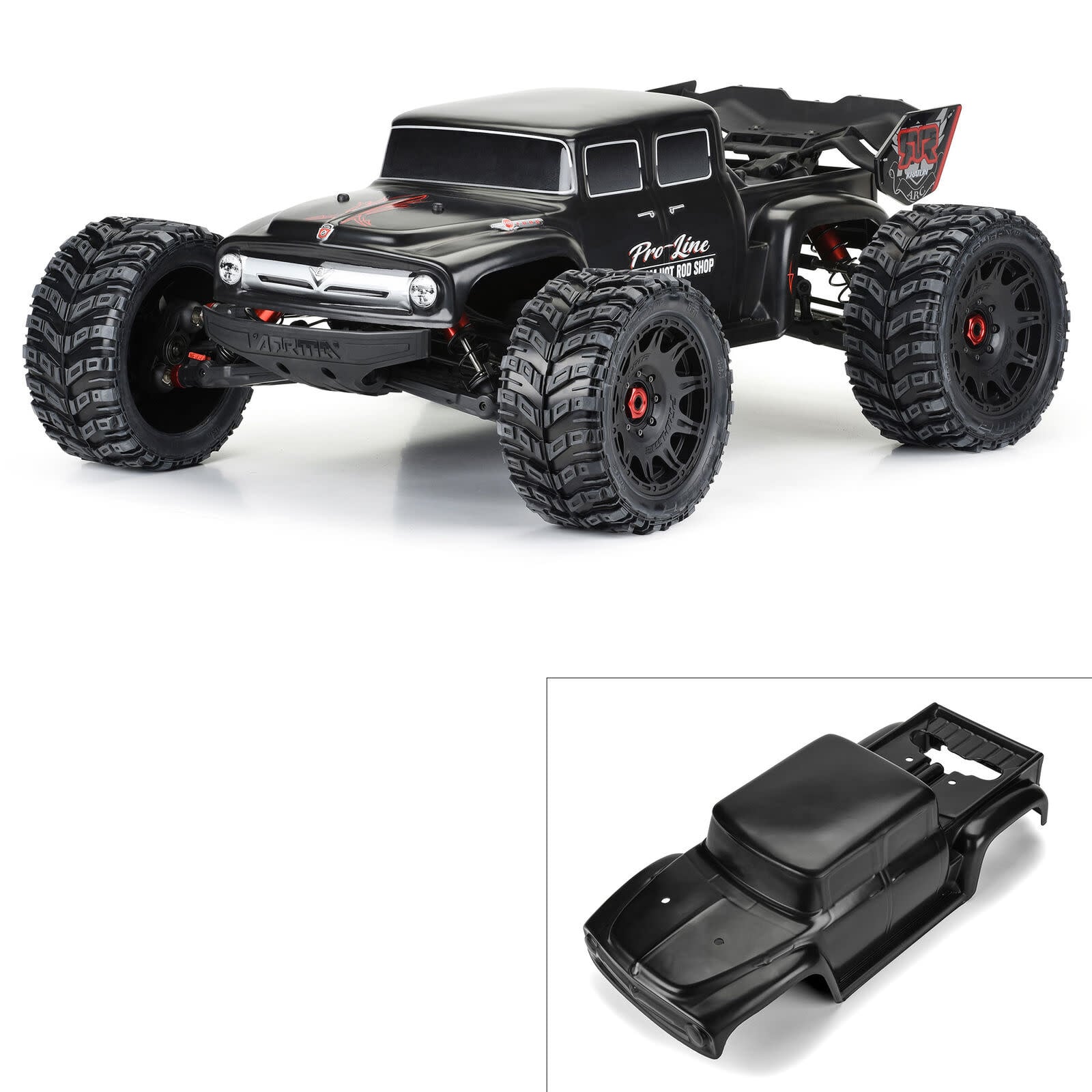 PRO361118 1/5 PRECUT FORD F-100 BASH ARMOR BODY KRATON 8S: BLACK
