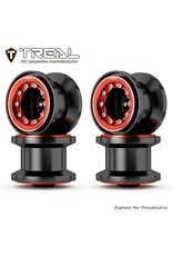 TREAL TRLX004D66RRD 7075 ALUMINUM BEADLOCK WHEELS FOR TRAXXAS® TRX-4MT™ (BLACK/RED) (4)