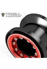 TREAL TRLX004D66RRD 7075 ALUMINUM BEADLOCK WHEELS FOR TRAXXAS® TRX-4MT™ (BLACK/RED) (4)