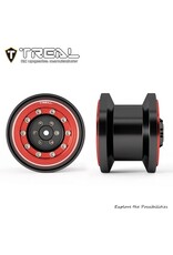 TREAL TRLX004D66RRD 7075 ALUMINUM BEADLOCK WHEELS FOR TRAXXAS® TRX-4MT™ (BLACK/RED) (4)
