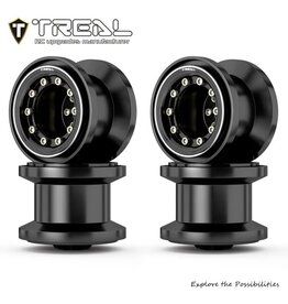 TREAL TRLX004D66RPZ 7075 ALUMINUM BEADLOCK WHEELS FOR TRAXXAS® TRX-4MT™ (BLACK/BLACK) (4)