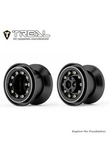 TREAL TRLX004D66RPZ 7075 ALUMINUM BEADLOCK WHEELS FOR TRAXXAS® TRX-4MT™ (BLACK/BLACK) (4)