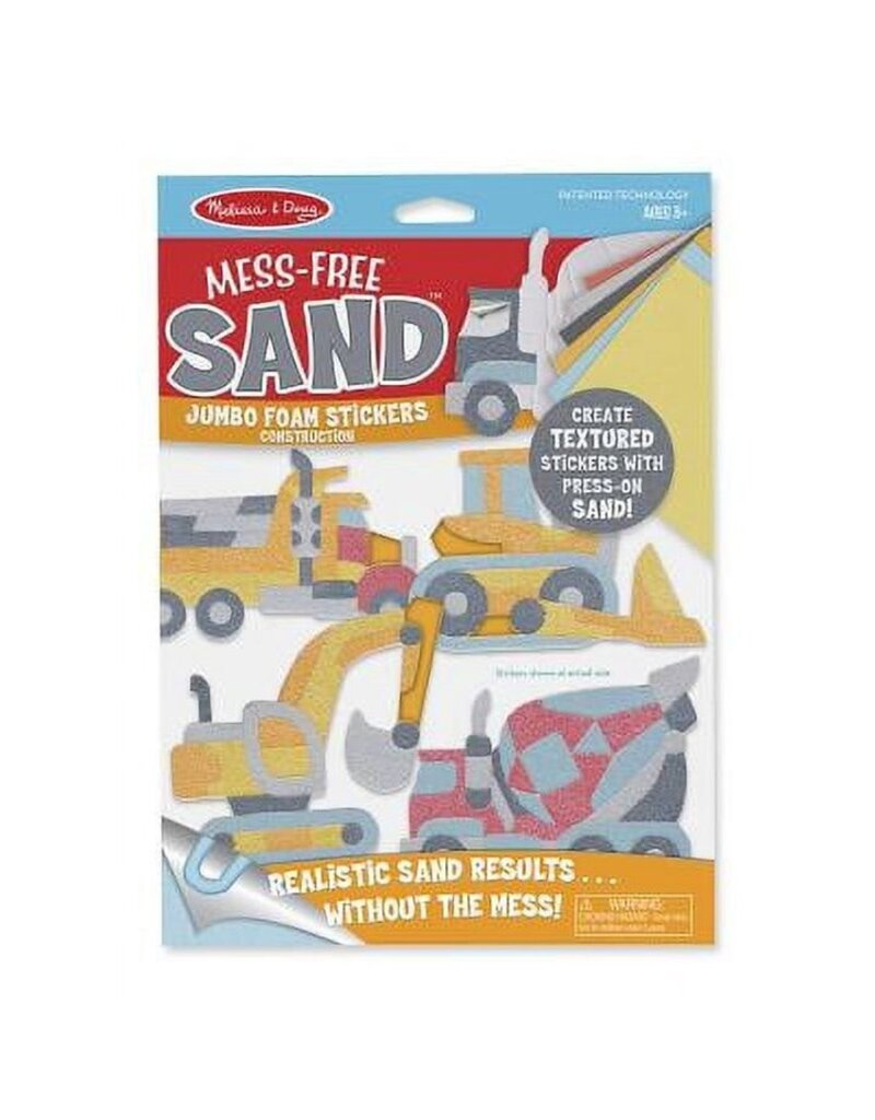 MELISSA & DOUG MD30041 MESS-FREE SAND JUMBO FOAM STICKERS CONSTRUCTION