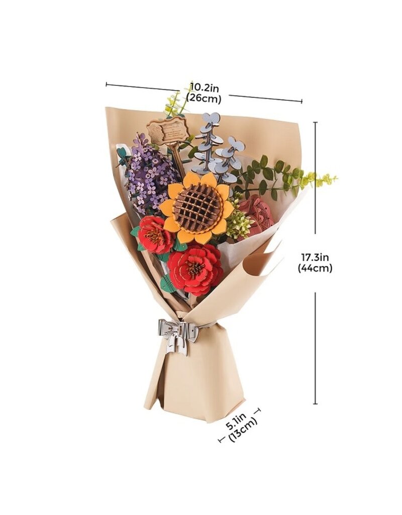 ROBOTIME ROETW01H WOODEN FLOWER BOUQUET 3D WOODEN PUZZLE