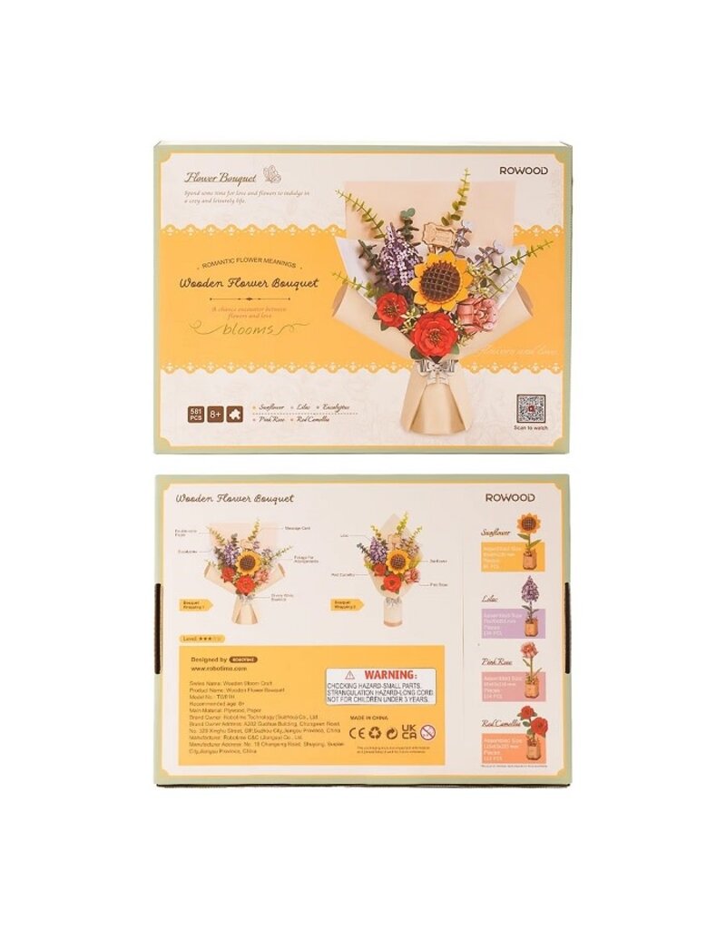 ROBOTIME ROETW01H WOODEN FLOWER BOUQUET 3D WOODEN PUZZLE