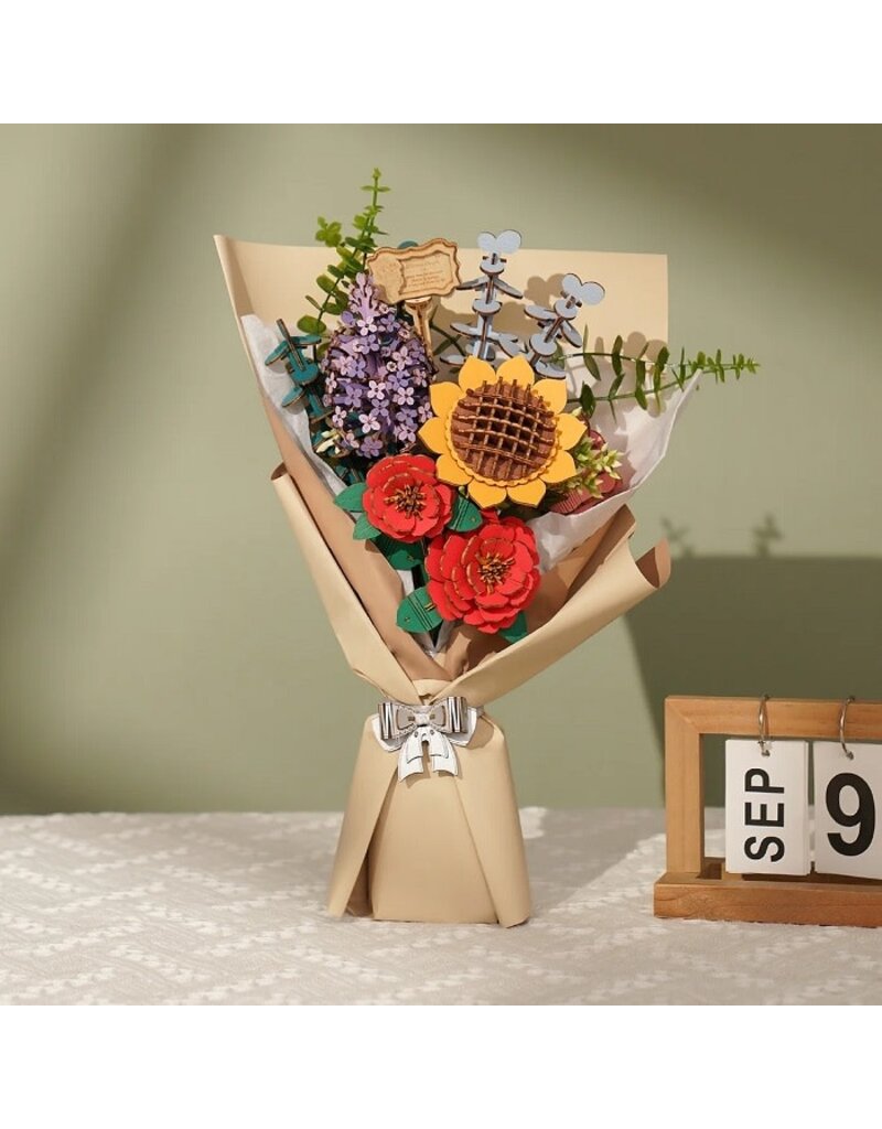 ROBOTIME ROETW01H WOODEN FLOWER BOUQUET 3D WOODEN PUZZLE