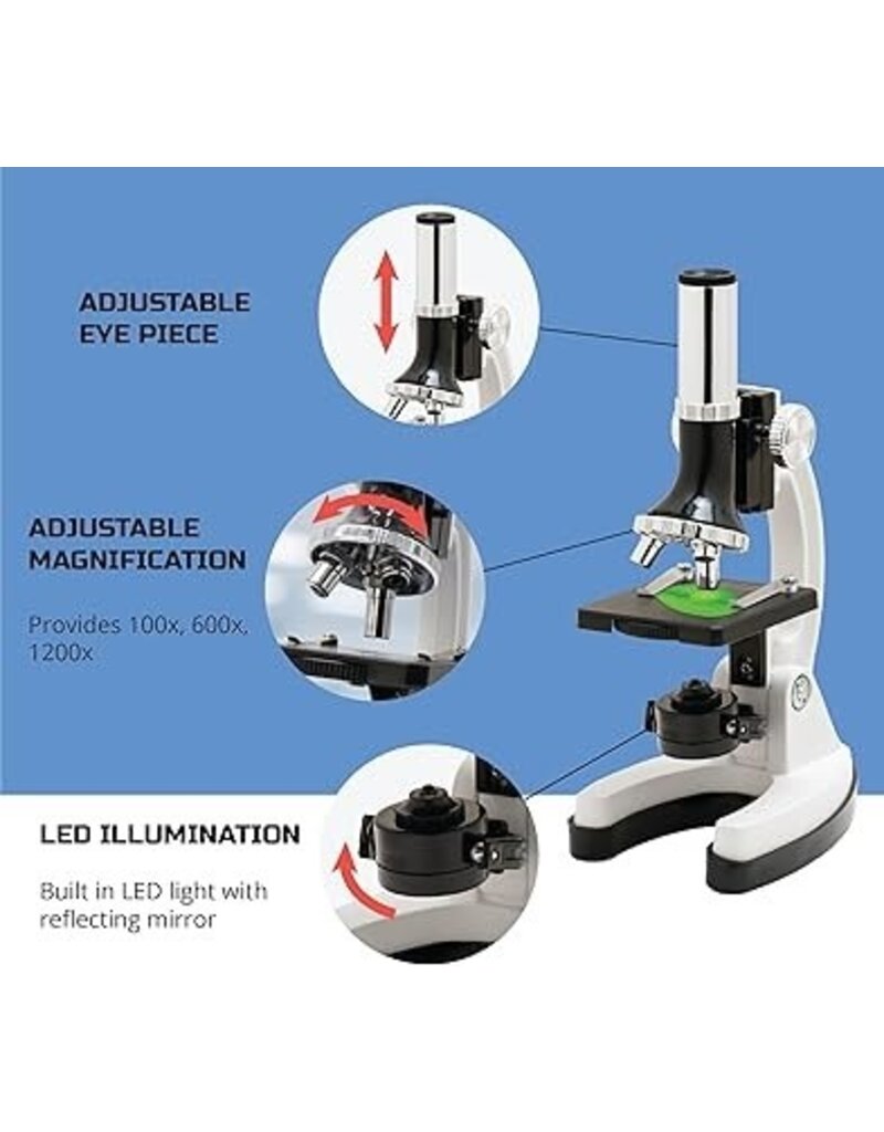 DISCOVERY MINDBLOWN MICROSCOPE SET 48 PIECE WITH DURABLE METAL FRAMEWORK
