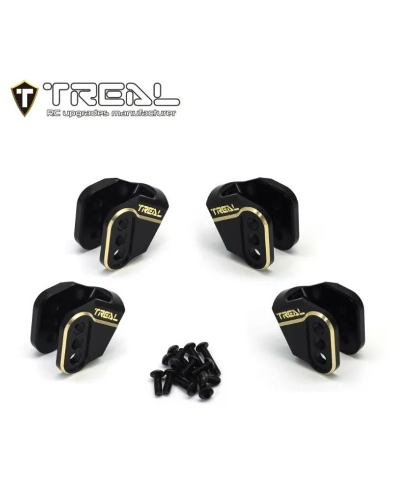 TREAL TRLX003KR93DB REDCAT ASCENT/GEN9 BRASS LOWER LINK MOUNTS (BLACK) (4) (44.4G)