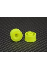PN RACING PN MR2089R1-19 2WD DELRIN FORMULA 11X19MM FLANGED REAR WHEELS 1MM OFFSET: YELLOW (2)