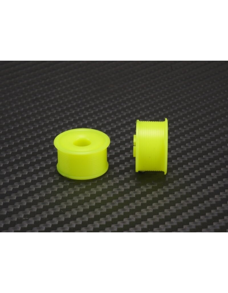 PN RACING PN MR2089R1-19 2WD DELRIN FORMULA 11X19MM FLANGED REAR WHEELS 1MM OFFSET: YELLOW (2)