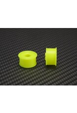 PN RACING PN MR2089R1-19 2WD DELRIN FORMULA 11X19MM FLANGED REAR WHEELS 1MM OFFSET: YELLOW (2)