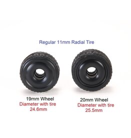 PN RACING PN MR2088R3-19 MINI-Z 2WD MACHINE CUT DELRIN BLACK FORMULA 11X19MM FLANGED WHEEL R3