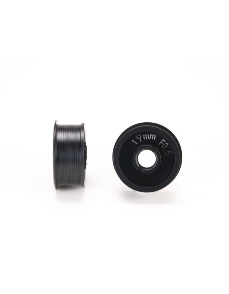 PN RACING PN MR2088F05 2WD DELRIN FORMULA 8.5X19MM FLANGED FRONT WHEELS 0.5MM OFFSET: BLACK (2)