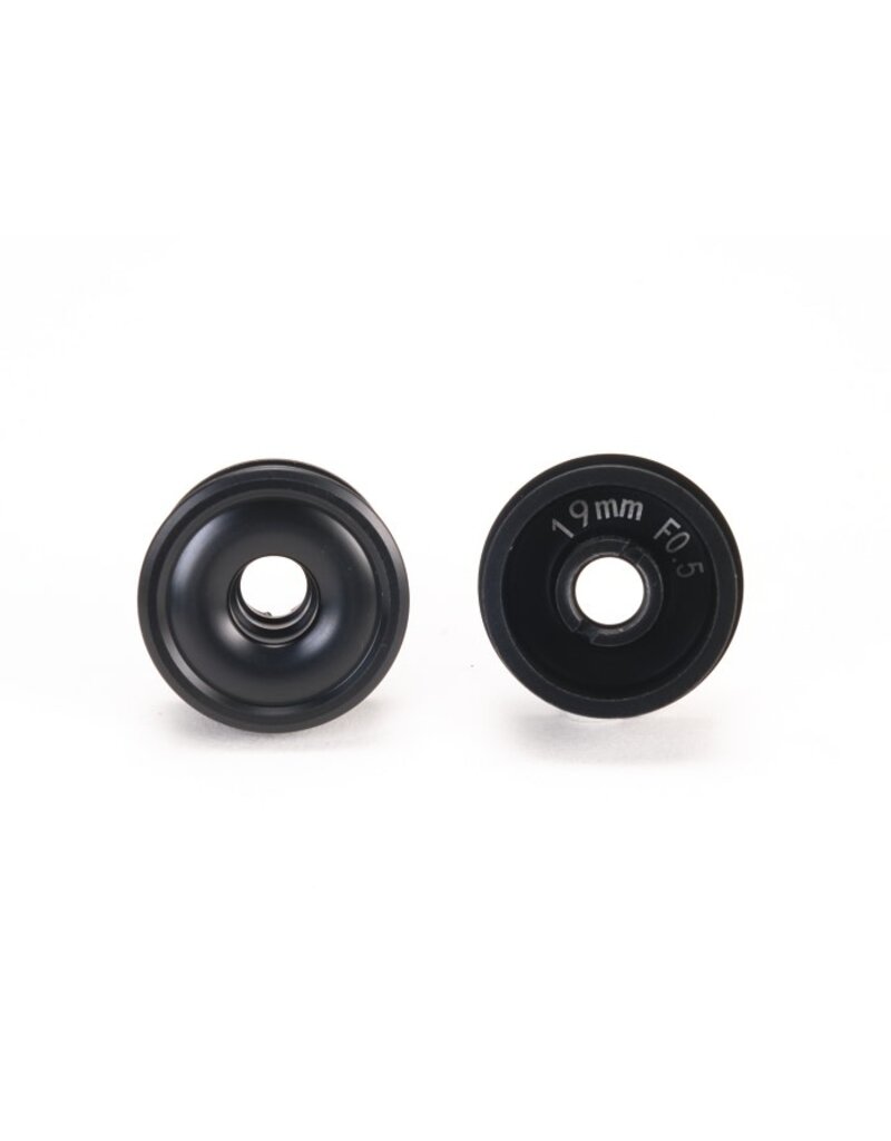 PN RACING PN MR2088F05 2WD DELRIN FORMULA 8.5X19MM FLANGED FRONT WHEELS 0.5MM OFFSET: BLACK (2)