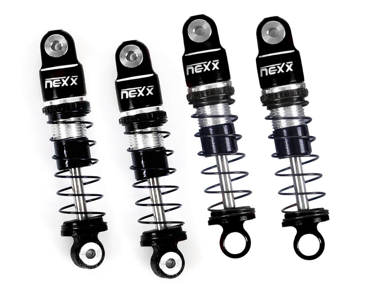NX-456-B LOSI™ MICRO-B PRE-ASSEMBLED ALUMINUM OIL-FILLED SHOCKS (BLACK) (4) (FRONT & REAR)