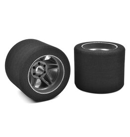 TEAM CORALLY COR14719-37 ATTACK FOAM TIRES 1/8 TRACK 37 SHORE REAR 76MM CARBON RIMS 2 PCS
