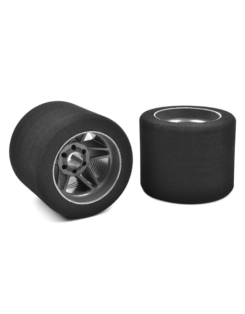 TEAM CORALLY COR14719-37 ATTACK FOAM TIRES 1/8 TRACK 37 SHORE REAR 76MM CARBON RIMS 2 PCS