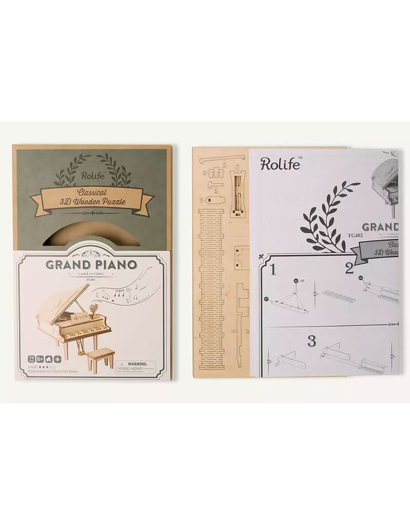 ROBOTIME ROETG402 CLASSIC 3D WOOD PUZZLES; GRAND PIANO