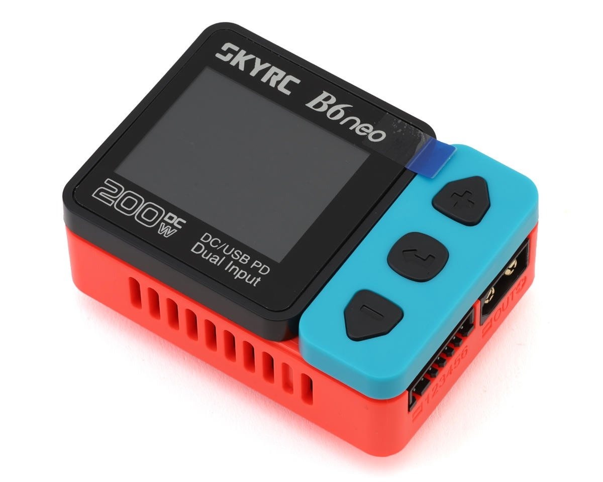 SKY-100198-01 B6NEO LIPO/LIHV/LIFE DC BATTERY CHARGER (6S/10A/200W): RED/BLUE