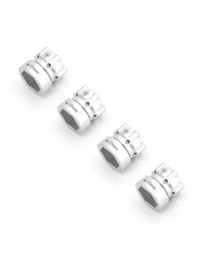 TREAL TRLB07GN4QT2M 2.6" MONSTER TRUCK WHEEL 17MM HEX ADAPTERS (SILVER) (4)