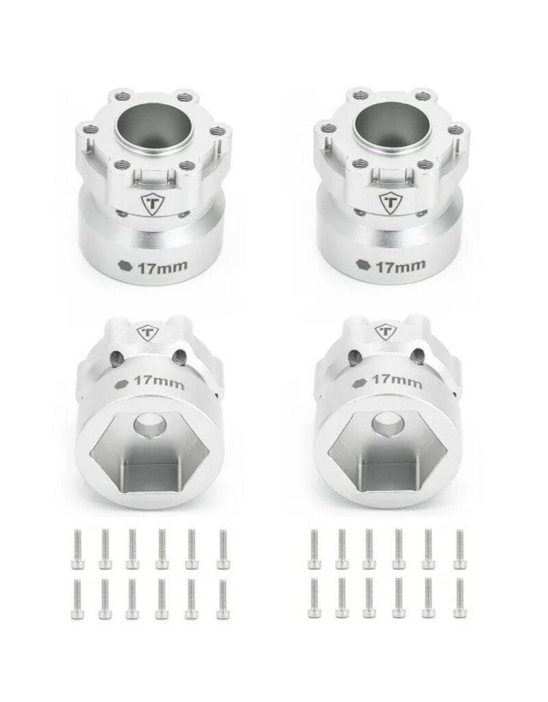 TREAL TRLB07GN4QT2M 2.6" MONSTER TRUCK WHEEL 17MM HEX ADAPTERS (SILVER) (4)