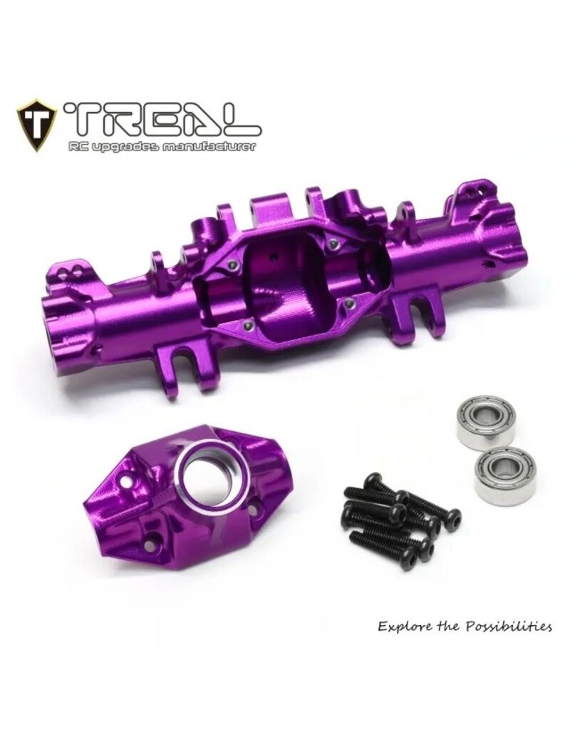 TREAL TRLX0042Z6D01 LOSI MINI LMT CNC ALUMINUM AXLE HOUSING (PURPLE)