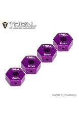 TREAL TRLX00445ZWL5 LOSI MINI LMT ALUMINUM 12MM WHEEL HEX ADAPTORS (PURPLE) (4) (6MM OFFSET)