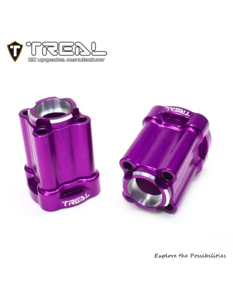 TREAL TRLX0042ZW4ZJ LOSI MINI LMT ALUMINUM REAR HUB AXLE MOUNTS (PURPLE) (2) (0 DEGREE)