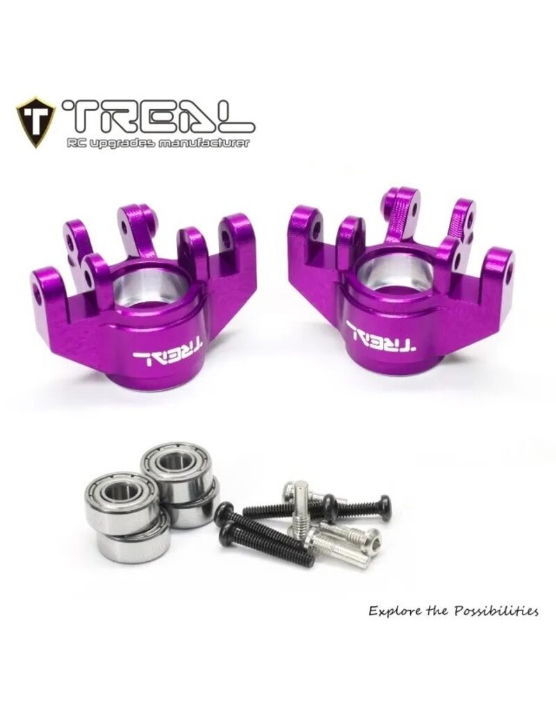 TREAL TRLX0042Z6EP5 LOSI MINI LMT ALUMINUM STEERING KNUCKLES (PURPLE) (2)