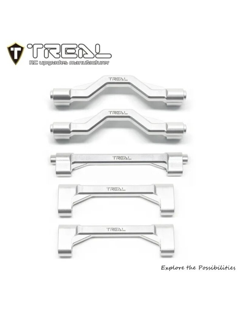 TREAL TRLX002YM51JD LOSI LMT ALUMINUM CHASSIS CROSS BRACE SET (SILVER) (5)